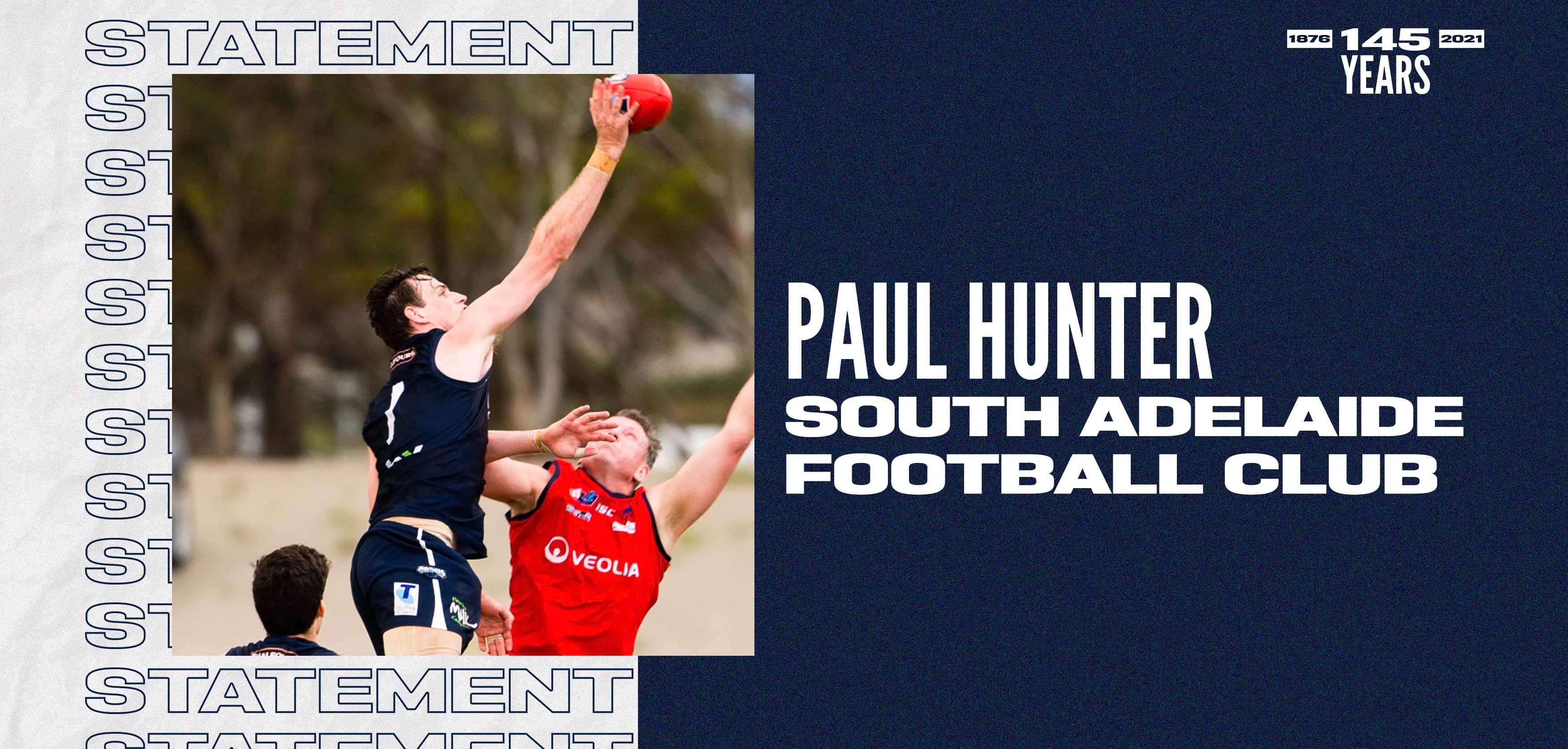 Club Statement: Paul Hunter Club Statement: Paul Hunter